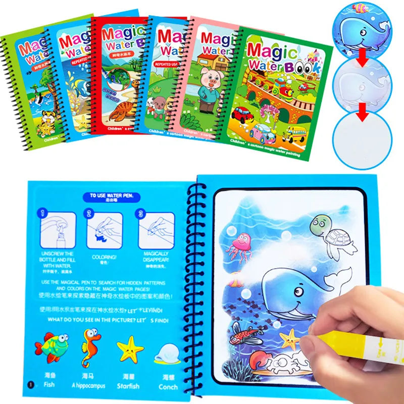 REUSABLE MAGIC WATER COLORING BOOKS