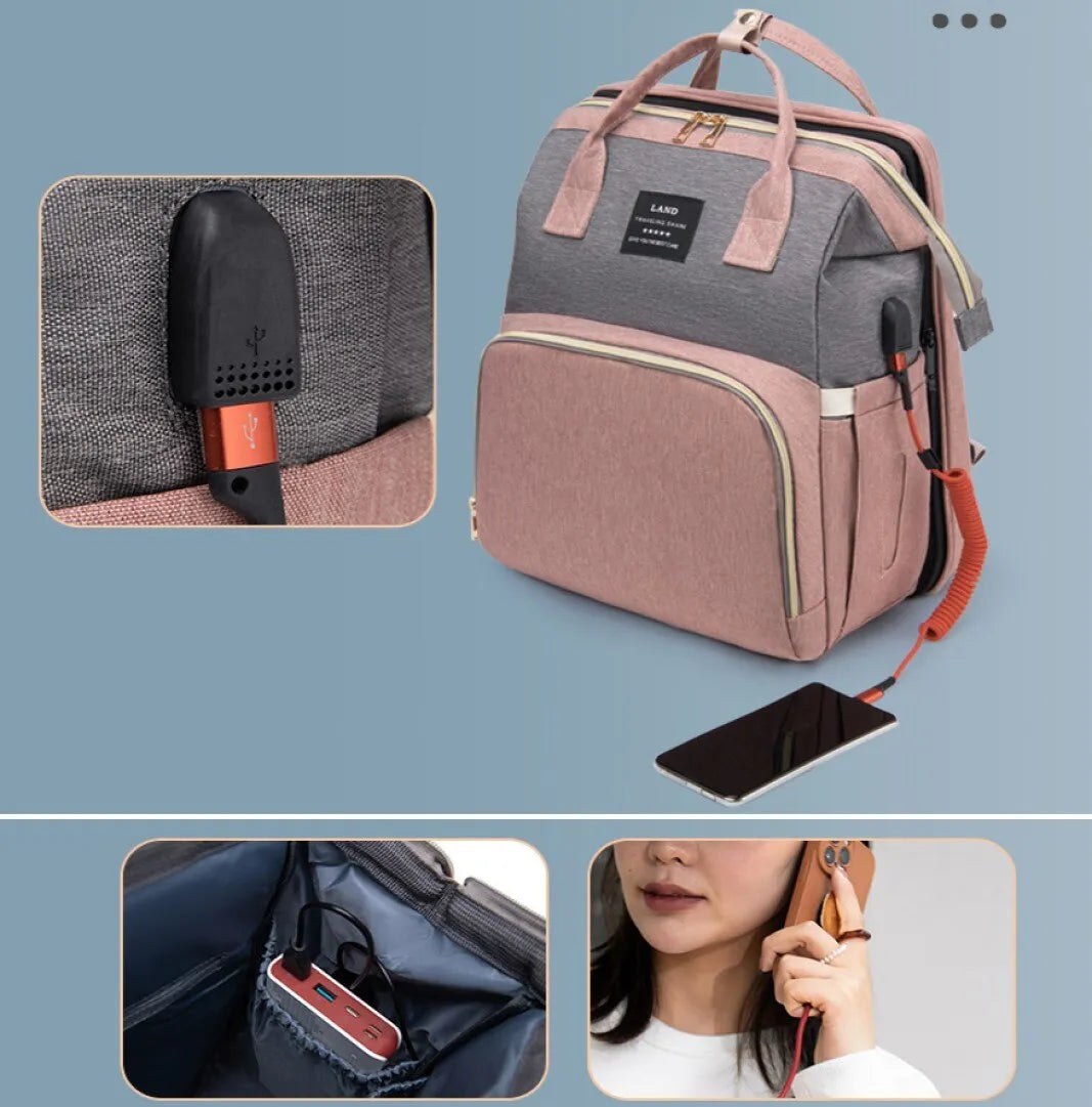 BABY DIAPER BAG WITH USB PORT