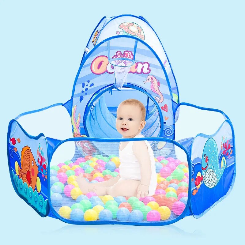 3-IN-1 PLAYPEN WITH BALL PIT AND TUNNEL